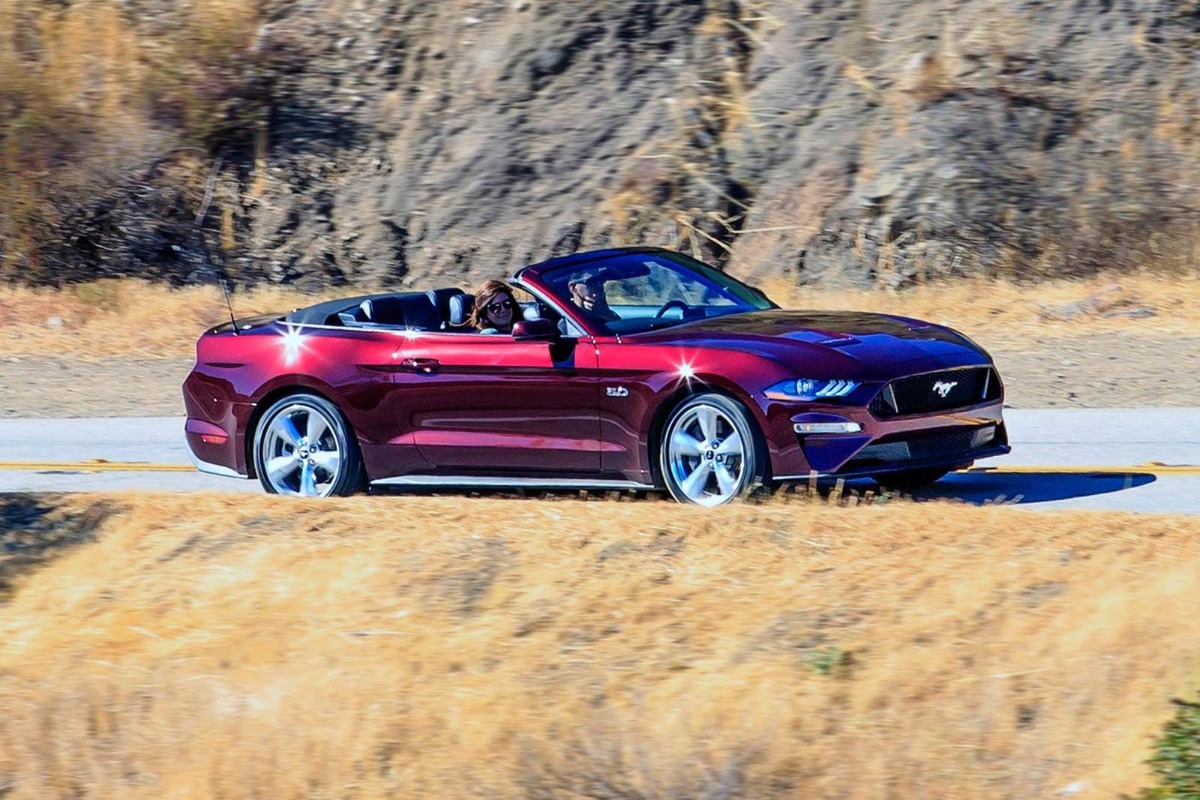 2020 Burgundy /Black Ford Mustang GT Convertible (1FATP8FF9L5) with an 5.0L V8 DOHC 32V engine, Automatic transmission, located at 1313 Las Vegas Blvd, North Port, FL, 34286, (888) 750-6845, 36.002834, -115.201302 - In some ways, the 2020 Ford Mustang is just as you'd expect it to be. It has rear-wheel drive, an available 5.0-liter V8 under the hood, and all sorts of factory options to make it faster, louder, and more distinctive. What you might not expect about the Mustang is the way Ford has committed to the - Photo #4